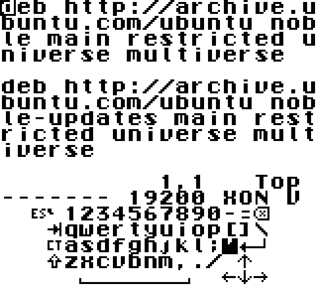 VT100 モードでの Vim 表示
